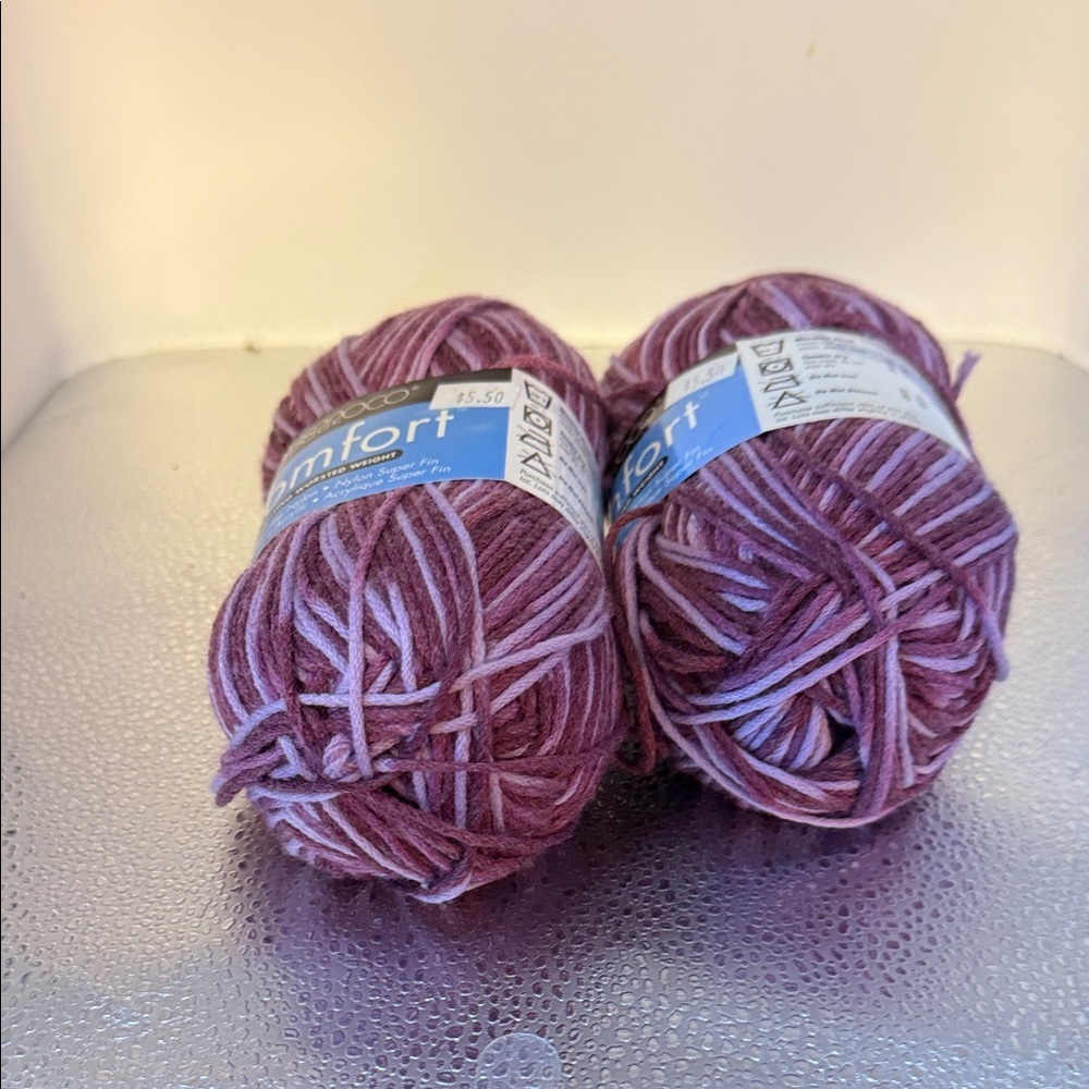 Luxurious Comfort Yarn in Rich Purple and Soft White​